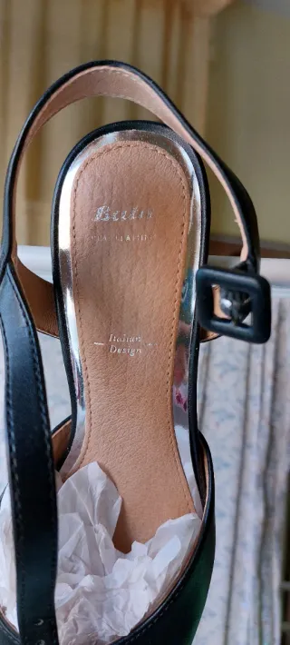 Décolleté Pelle Nera Donna Tg. 37