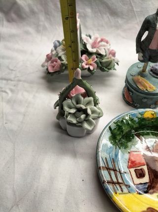 Lote 10 Miniaturas Porcelana, Vidro, Cristal