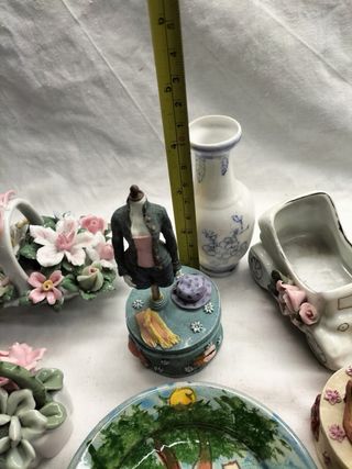 Lote 10 Miniaturas Porcelana, Vidro, Cristal