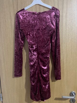 Vestido Guess Veludo Bordô Novo Etiqueta