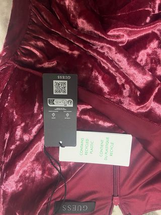 Vestido Guess Veludo Bordô Novo Etiqueta
