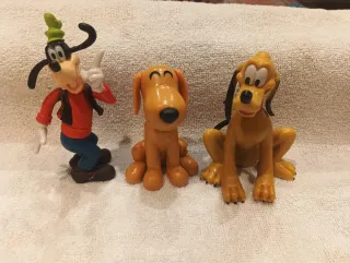 Lote 3 figuras Goofy y perritos PVC