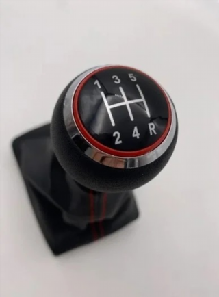 POMO CAMBIO 5 MARCHAS AUDI A3 COSTURA AZUL Y ROJO