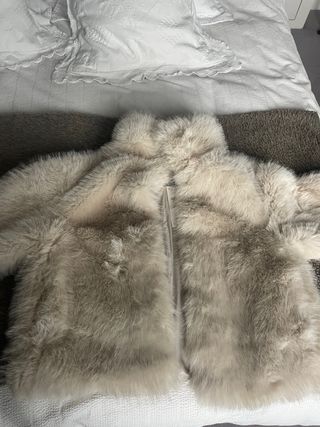 Chaqueta Zara Piel Sintética Beige/Blanca