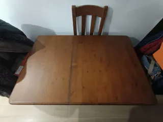 Mesa comedor y 6 sillas madera maciza