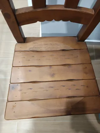 Mesa comedor y 6 sillas madera maciza