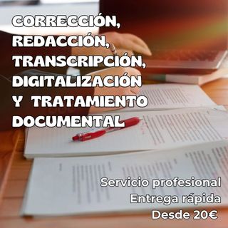 Redacción/corrección/transcripción/digitalización