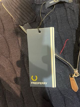 Jersey Media Cremallera Fred Perry Negro