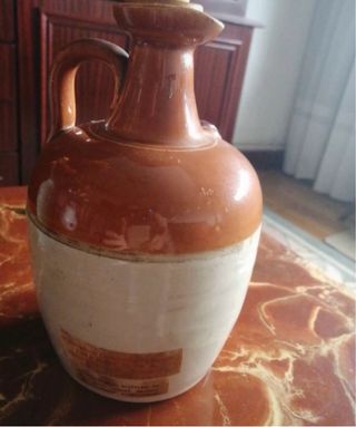Botella Antigua Whisky Cerámica Sellada