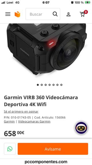 Cámara Garmin Virb 360