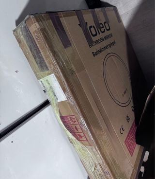 Espejo Baño YOLEO 60cm con Luz Led Reloj Antivaho