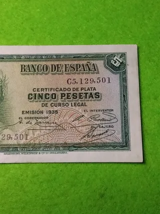 Billete 5 Pesetas Banco de España 1935