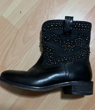 Botines Mango Piel Tachuelas Talla 37