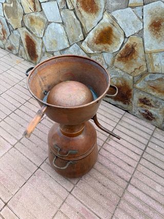 Alambique antiguo cobre completo-Destilador