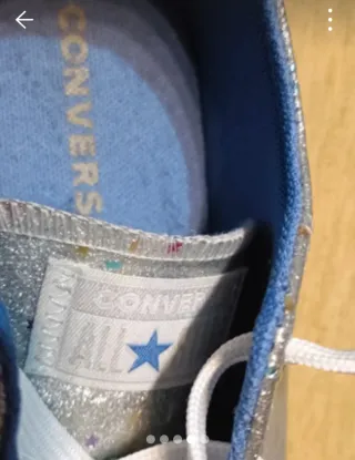 Zapatillas Converse Niña Plateadas Brillo