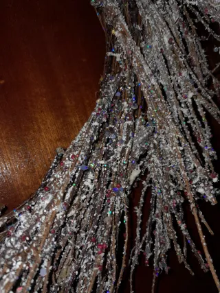 Corona Navideña Plateada