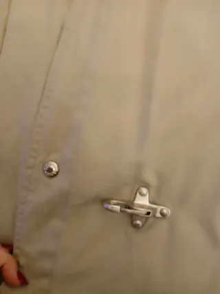 Giubbotto uomo vintage beige con moschettoni