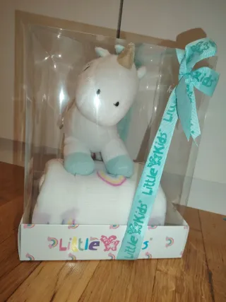 Peluche unicornio y manta bebé Little Kids
