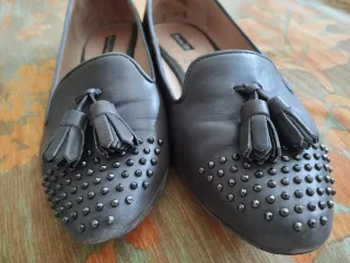 Massimo Dutti Mocasines Piel Tachas Talla 38