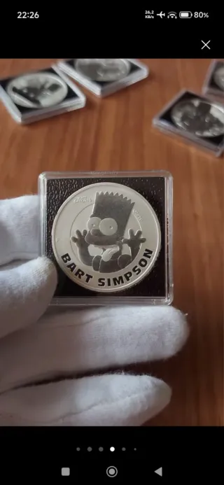 Oportunidad 8 Onzas Plata Colección Simpsons