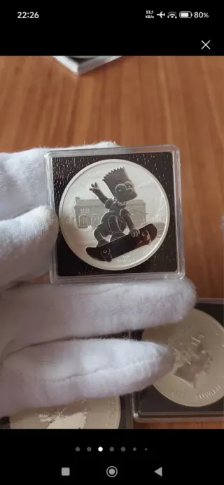 Oportunidad 8 Onzas Plata Colección Simpsons