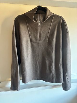 Sudadera Mango Marrón Cremallera