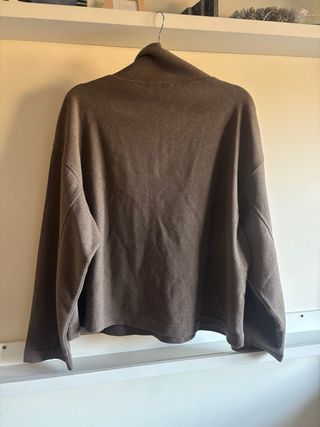 Sudadera Mango Marrón Cremallera