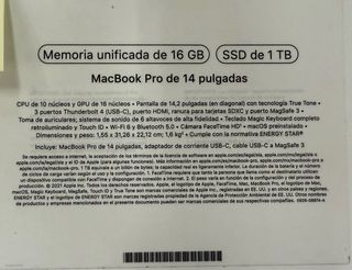 MacBook Pro M1 Pro 1TB Plata