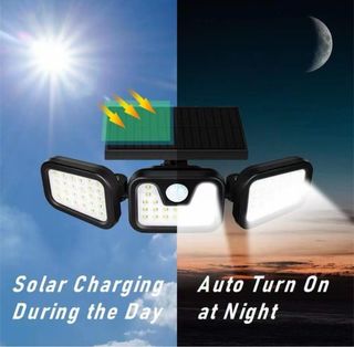 Lámpara Solar Exterior LED 3 Focos