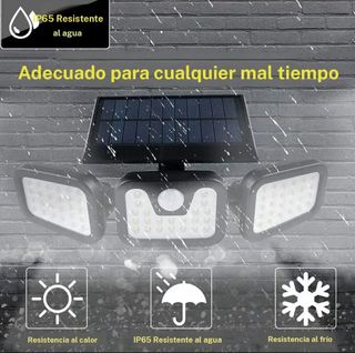 Lámpara Solar Exterior LED 3 Focos