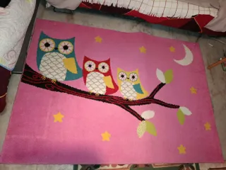 Alfombra infantil búhos rosa