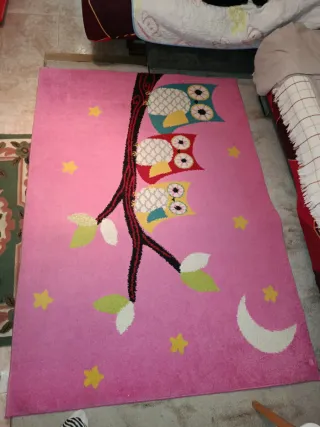 Alfombra infantil búhos rosa