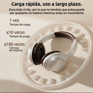 Auriculares inalámbricos plata y marrón