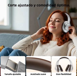 Auriculares inalámbricos plata y marrón