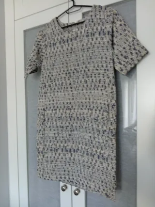 Vestido tweed Pull&Bear beige/gris