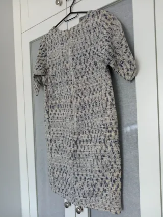 Vestido tweed Pull&Bear beige/gris
