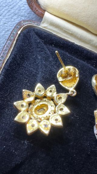 Pendientes antiguos diamantes oro y plata