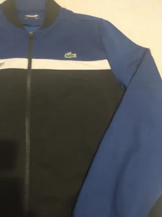 Sudadera Bomber Lacoste Sport Azul y Negra