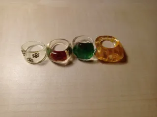 Lote de Anillos Gel Resina Flores