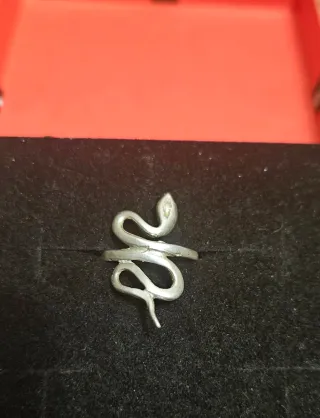 Anillo Plata Serpiente Ajustable