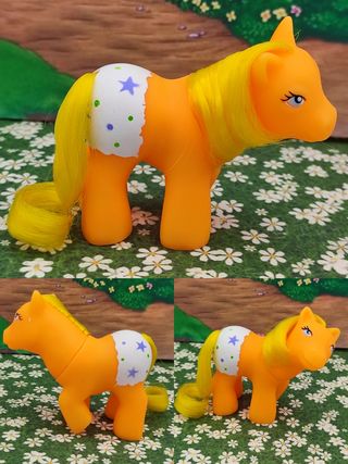 Lote 3 ponys vintage con pañales de estrellas