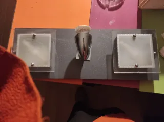 Plafón de techo 3 focos plata y cristal