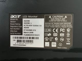 Monitor Acer X203H 20