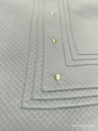 Colcha capazo azul con lazos