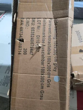 Toldo Lateral Retráctil VOUNOT® Gris