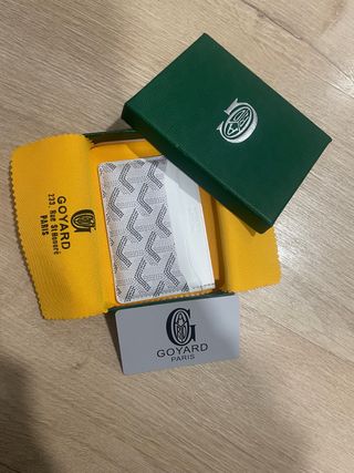 Tarjetero Goyard Blanco y Verde