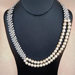 Collana perle vetro e strass. Modello vintage