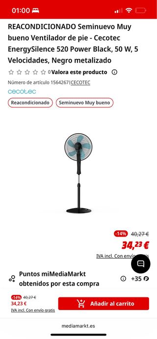Ventilador de pie Cecotec EnergySilence 520