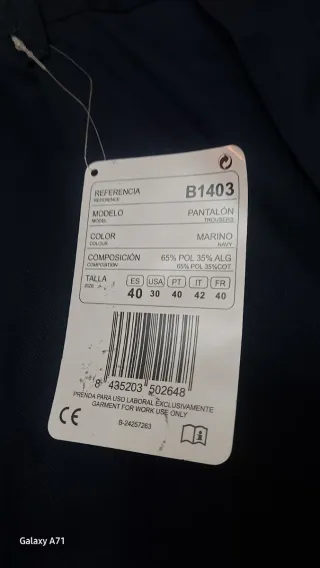 Pantalón de trabajo azul marino