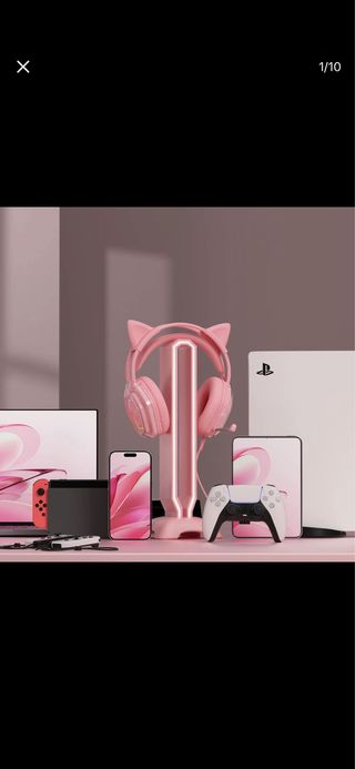 Auriculares Gato Rosas Niños y Adultos